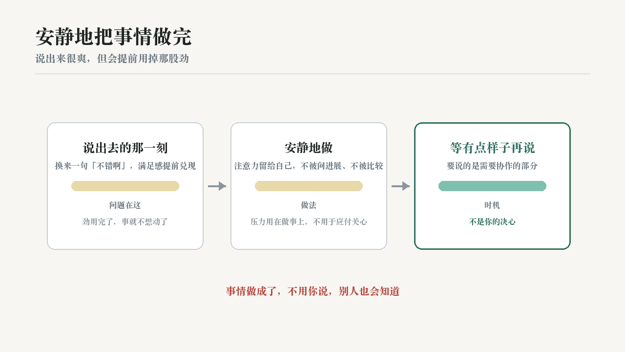 安静地把事情做完