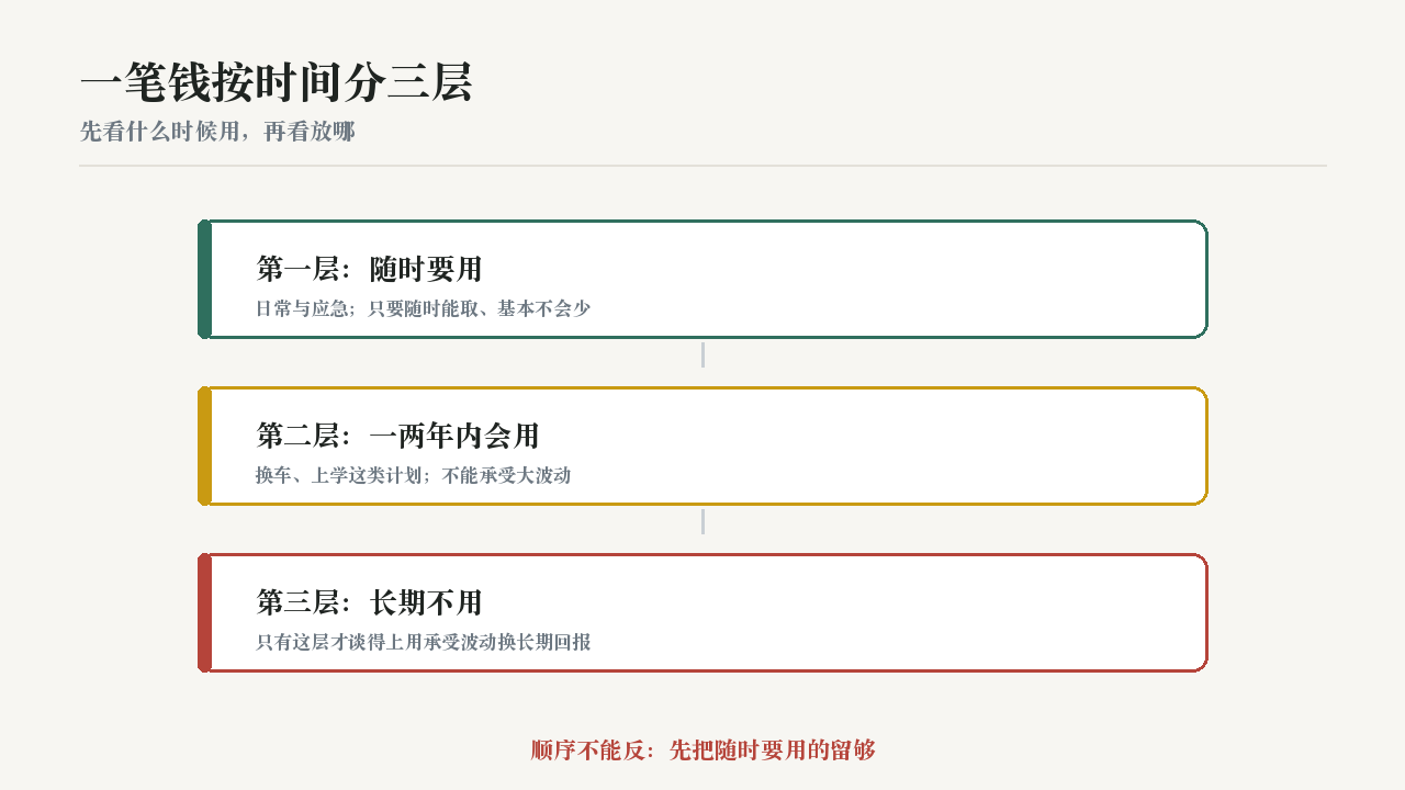 一笔钱按时间分三层