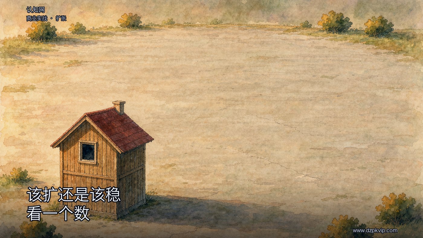 开阔的地面上立着一座结实、打理得好的小木屋；紧挨着它有一大片平整的空地，已经清出来、什么都没盖；周围没有围栏也没有牌子；午后的斜光落在屋墙和空地上；画面里没有人物，也没有任何文字