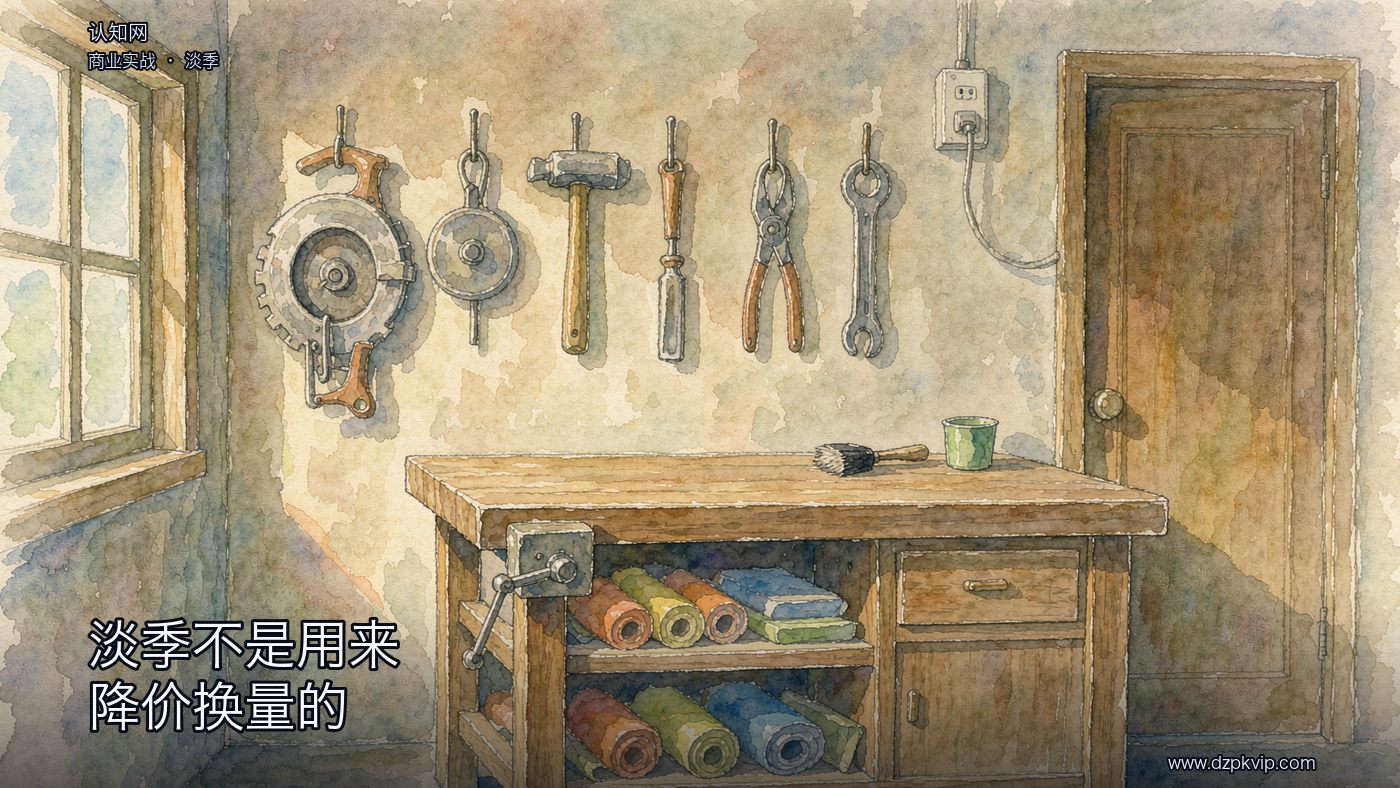 一间安静下来的素朴工作间：墙上整齐挂着一排手工具，都擦干净收好了；工作台上空着、收拾利落，没在干活，也没有人；一侧窗外透进来的光落在墙面与台面上；画面里没有人物，也没有任何文字