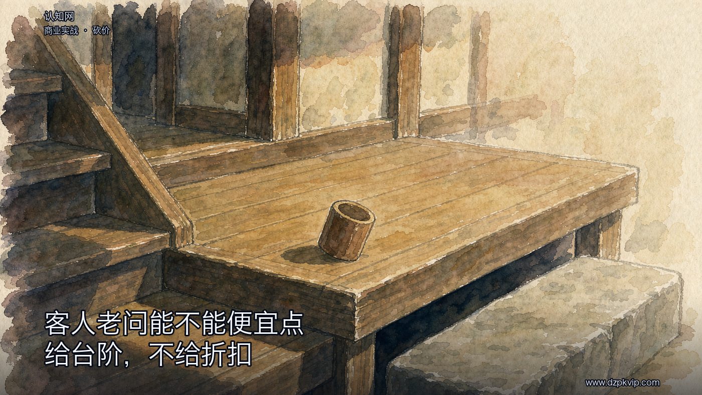 一段低矮的石阶接上素木廊台,石阶边缘被长年踩得光润;阶面上放着一件素净的日常小物,像是刚被人递上去搁下的;石阶与廊板都无字无标记;暖光低低地斜过来,落在石头与木板上;画面里没有人物,也没有任何文字