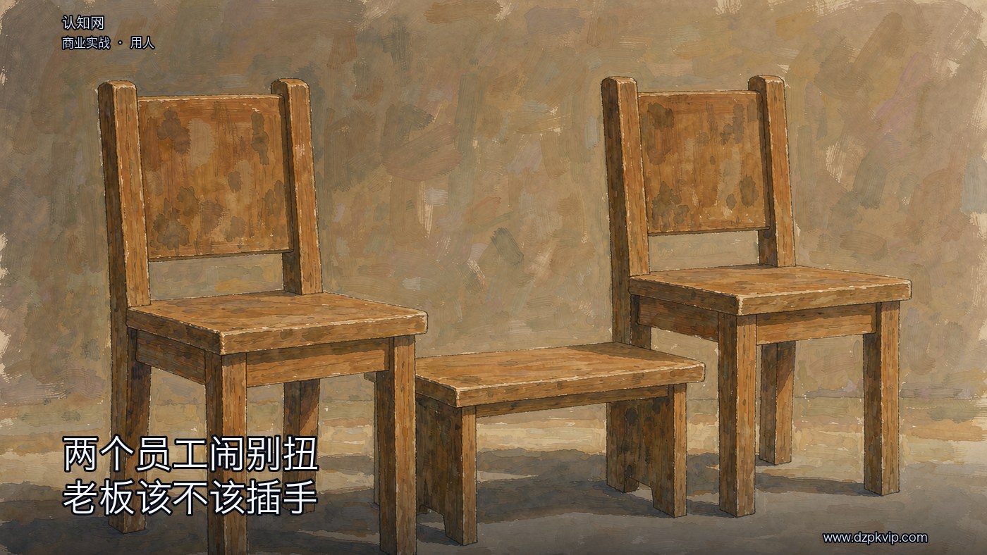 素地板上并排搁着两把朴木椅，各自稍稍侧开一点，中间立着一张窄窄的矮木几；椅与几都无字无标记；一侧天光落在椅子、矮几与地板上；画面里没有人物，也没有任何文字
