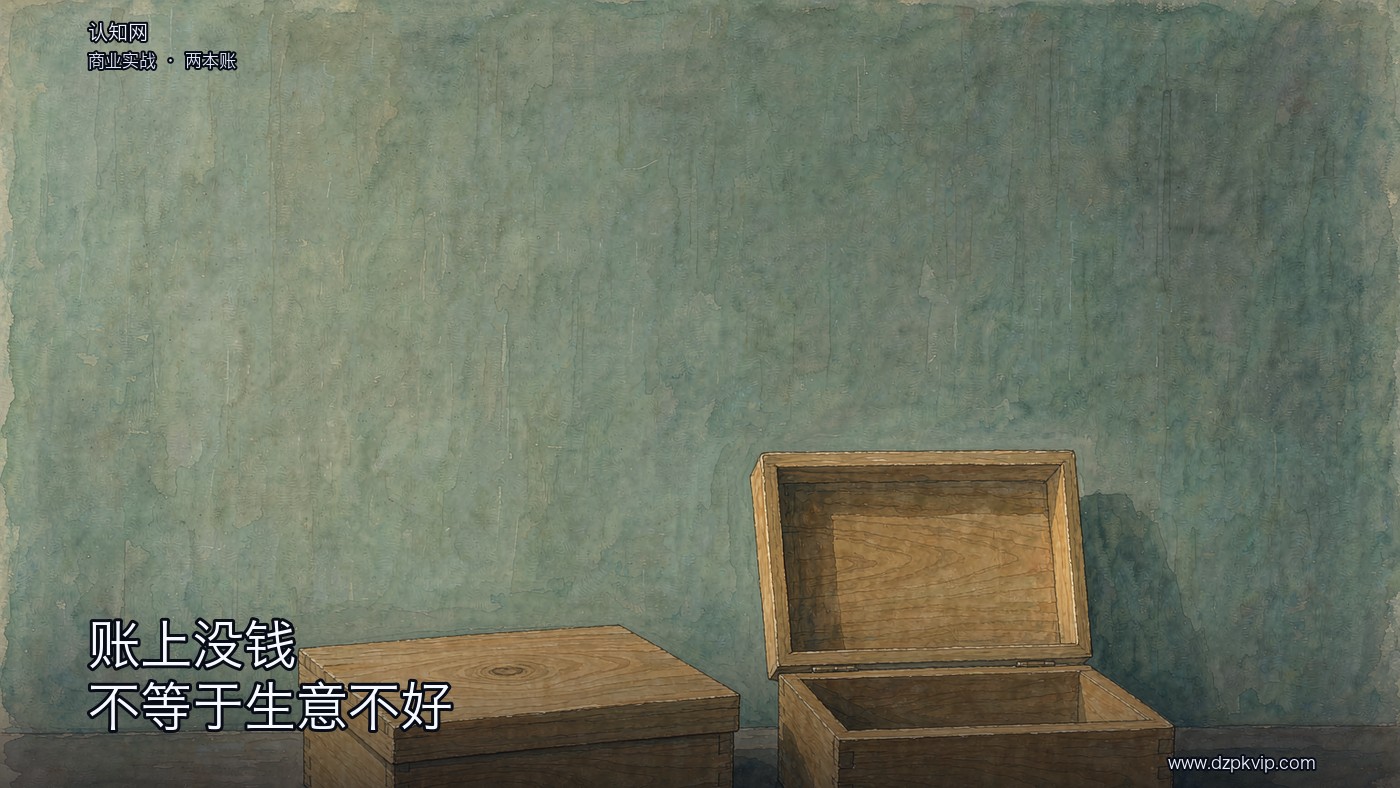 一张旧木桌上并排放着两只同样大小的素木匣:左边那只盖着盖、看着满而沉,右边那只敞着口、里面是空的、能看见匣底;两只都没有上漆、也没有刻字;一侧的光落在匣盖和桌面上;画面里没有人物,也没有任何文字